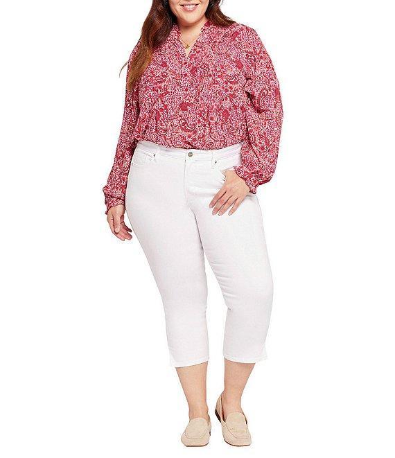 NYDJ Plus Size Chloe Side Slit Hem Capri Denim Jeans Product Image