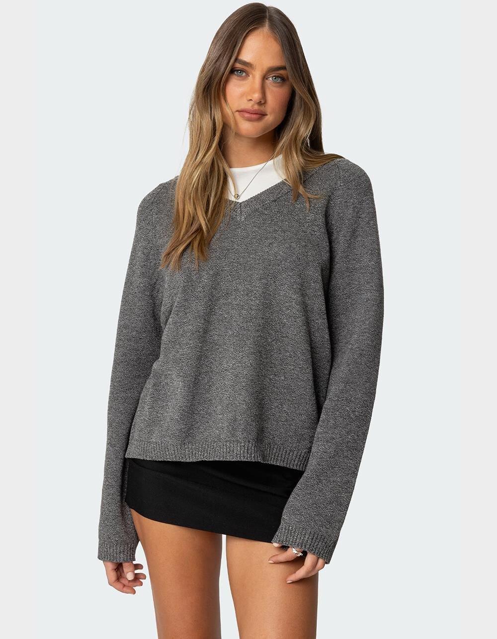 EDIKTED Martha Oversized V-Neck Sweater Product Image