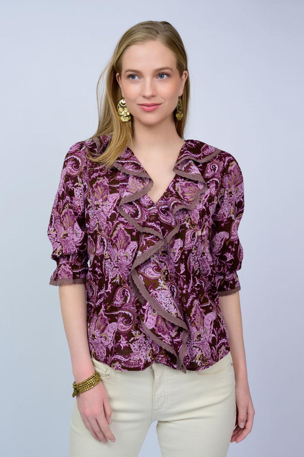 Paisley Ruffle Top Product Image