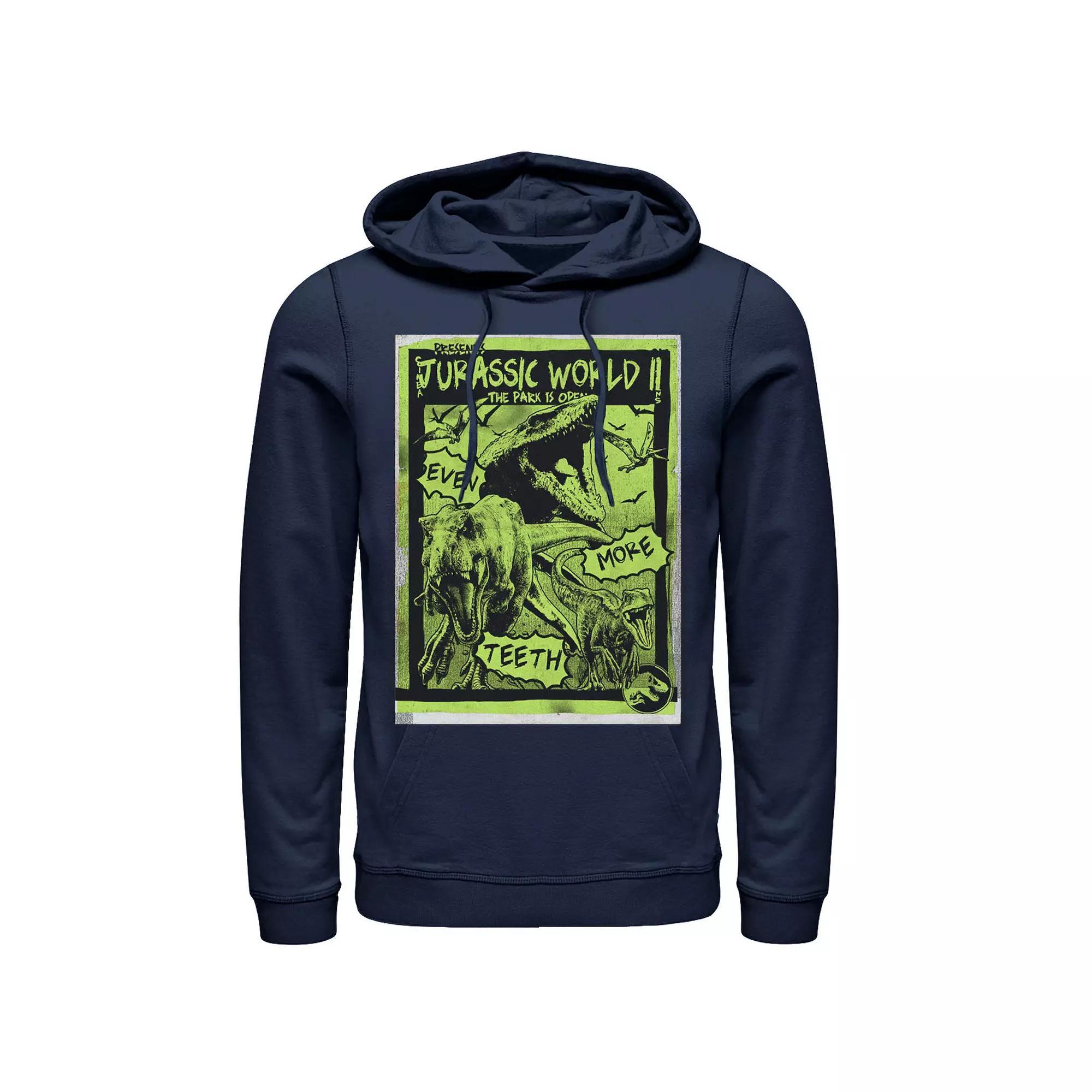 Men's Jurassic World Two T-Rex Neon Green Poster Hoodie,  Product Image