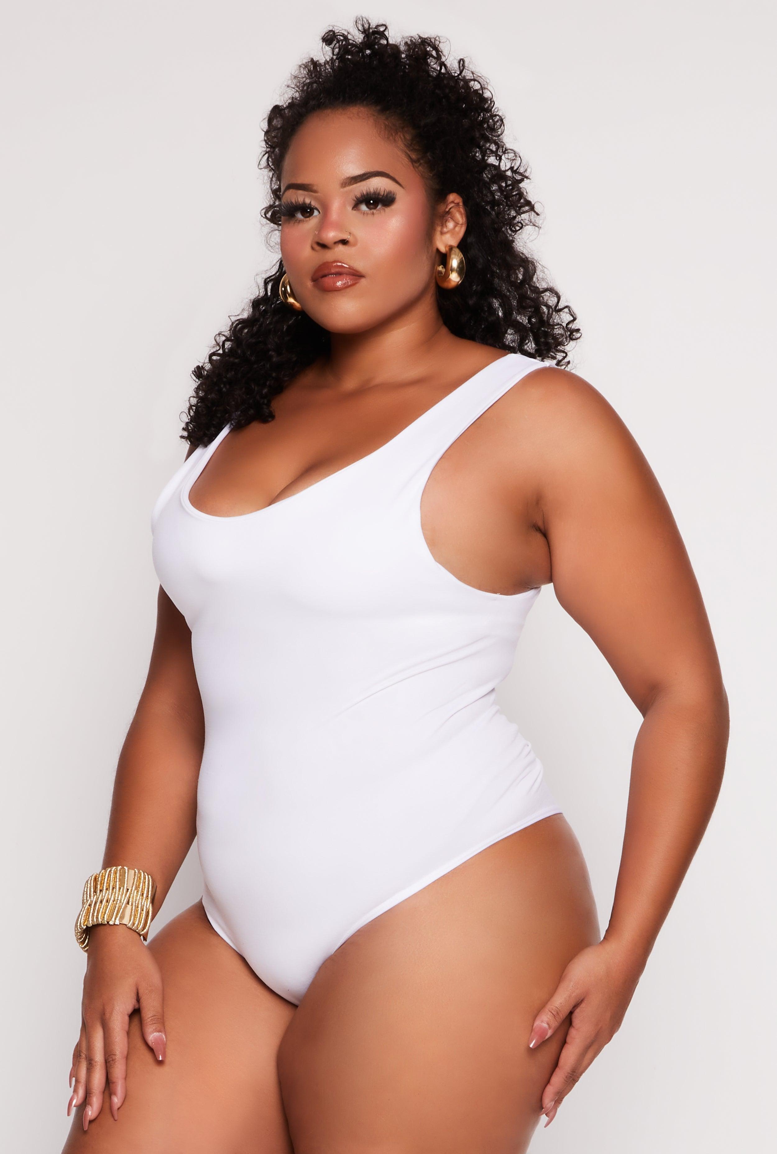 Womens Plus Size Seamless Scoop Neck Tank Bodysuit Product Image