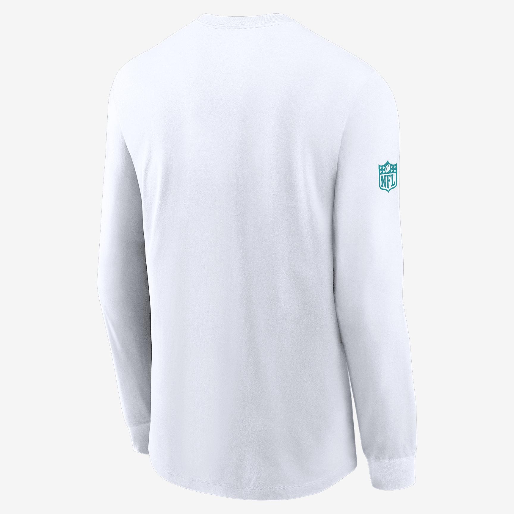 Miami Dolphins Sideline Team Issue Nike Mens Dri-FIT NFL Long-Sleeve T-Shirt | 02EW10A9P-2ZH Product Image