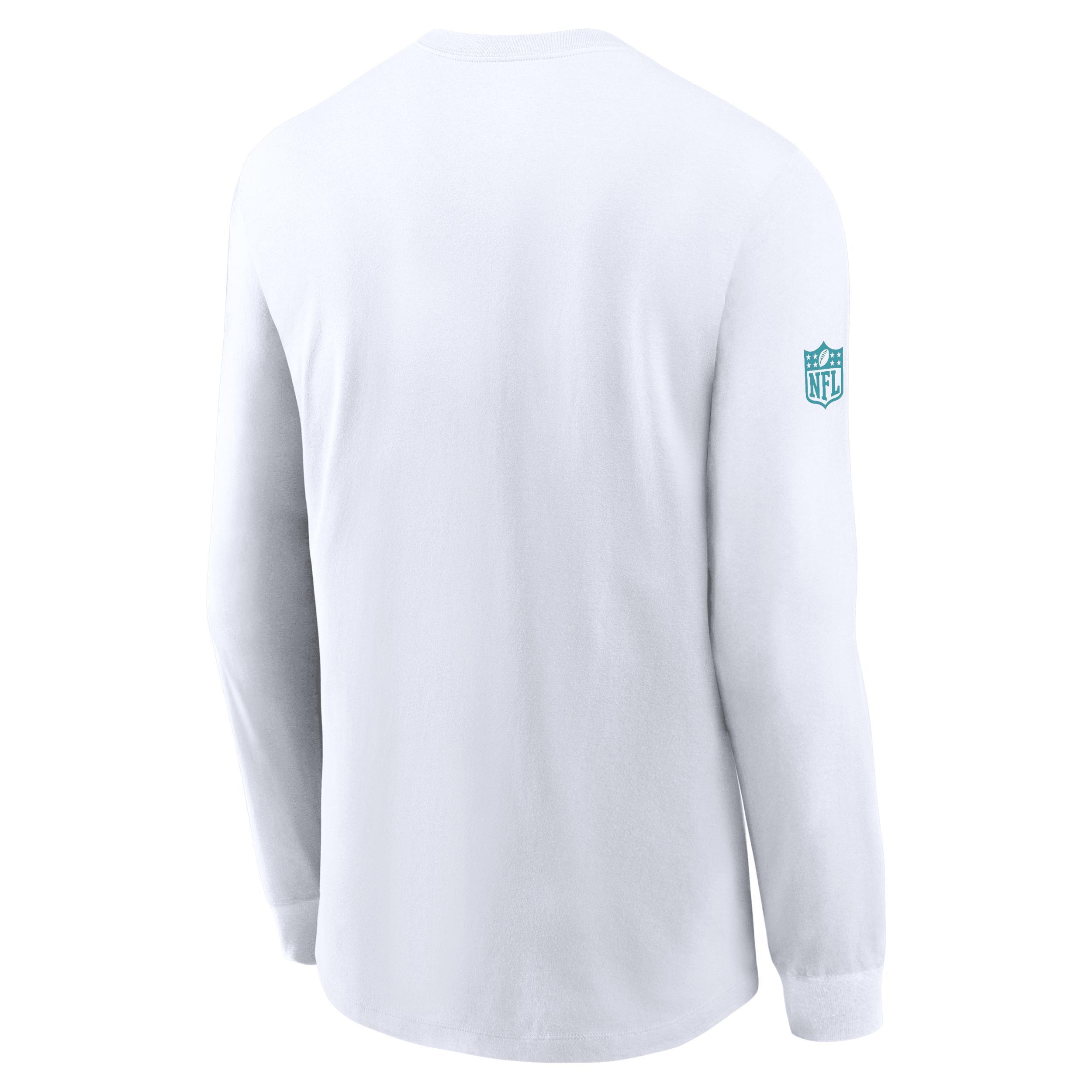 Miami Dolphins Sideline Team Issue Nike Mens Dri-FIT NFL Long-Sleeve T-Shirt | 02EW10A9P-2ZH Product Image