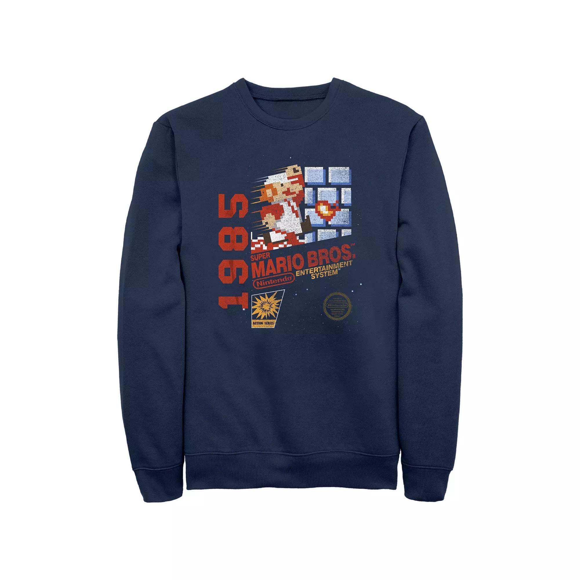Men's Super Mario Bros NES Game Cover Graphic Fleece,  Product Image