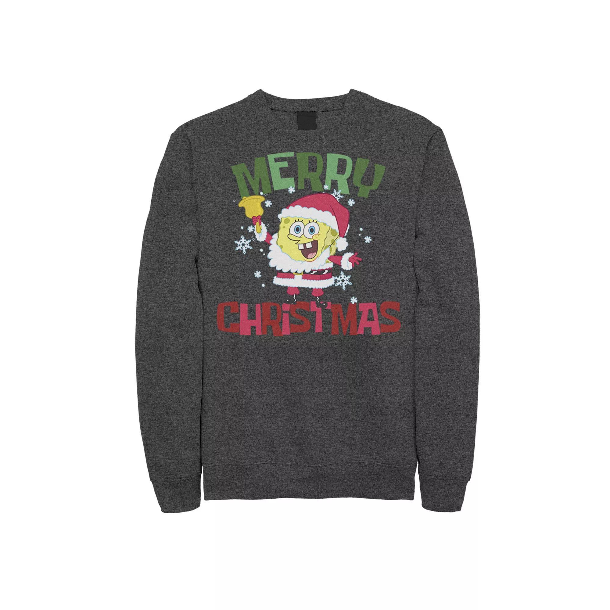 Men's Nickelodeon Spongebob Squarepants Santa Outfit Merry Christmas Graphic Fleece Pullover,  Product Image