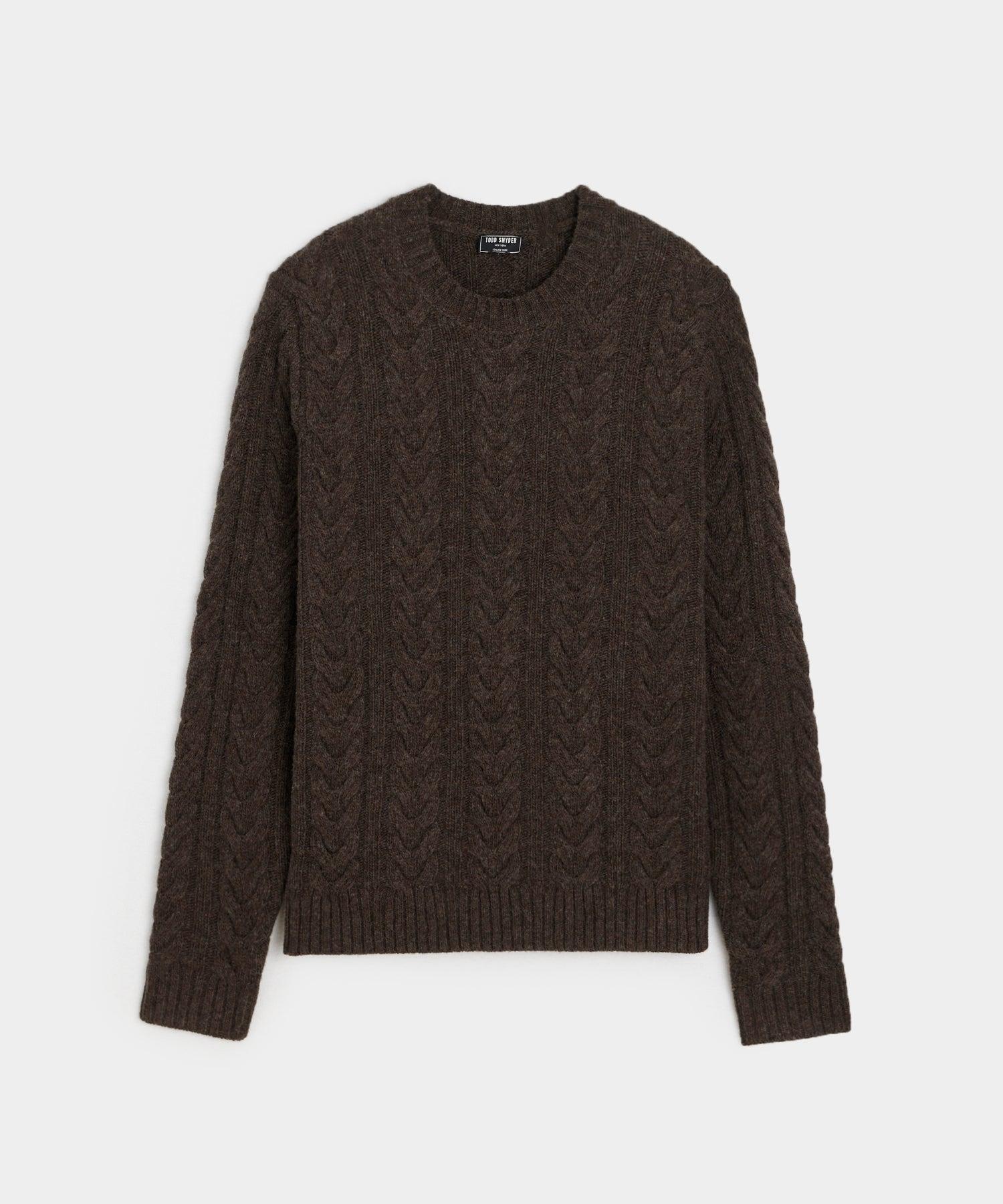 Wool Cable Crewneck Sweater in Bisque Product Image