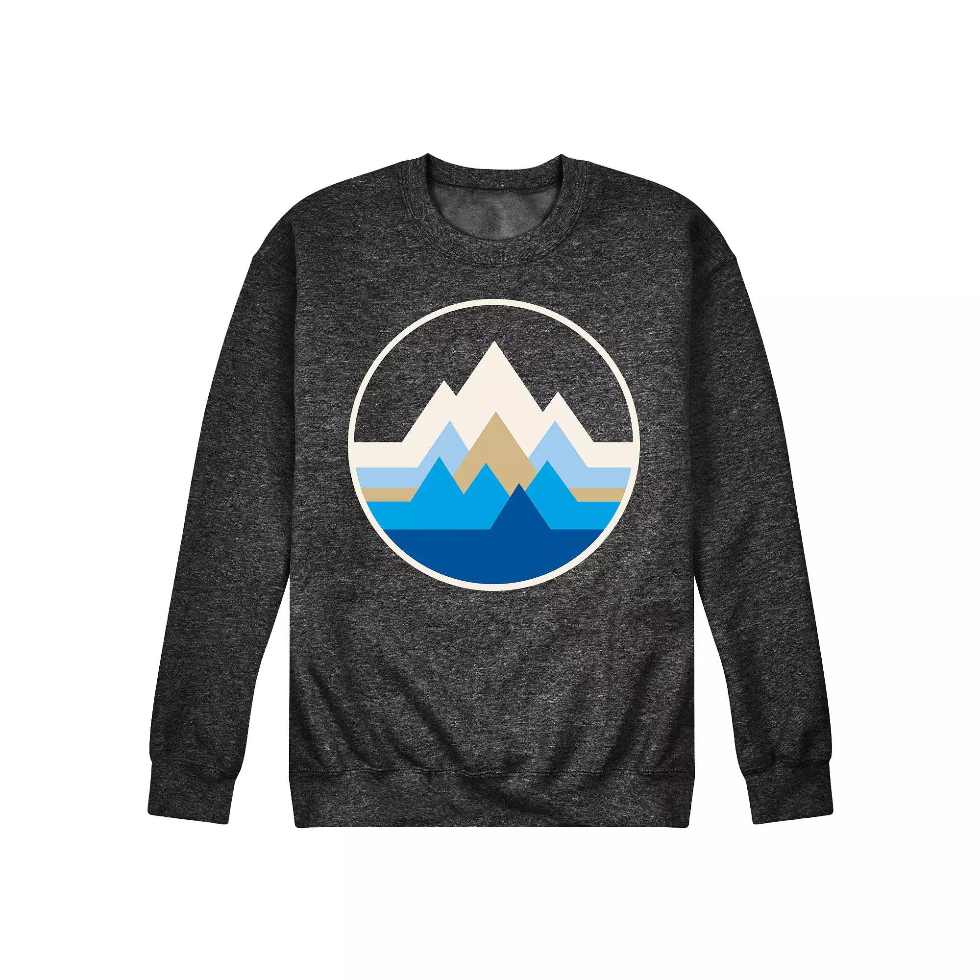 Men's Geo Mountain Circle Fleece Sweatshirt,  Product Image