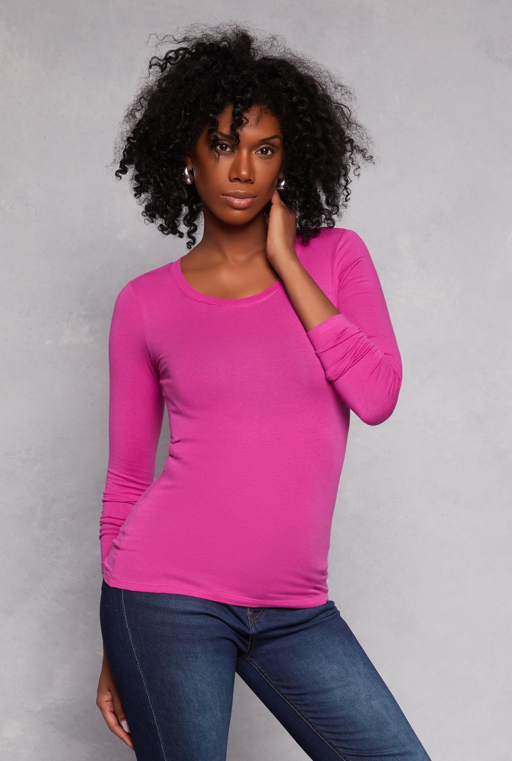 Womens Long Sleeve Crew Neck Top Product Image