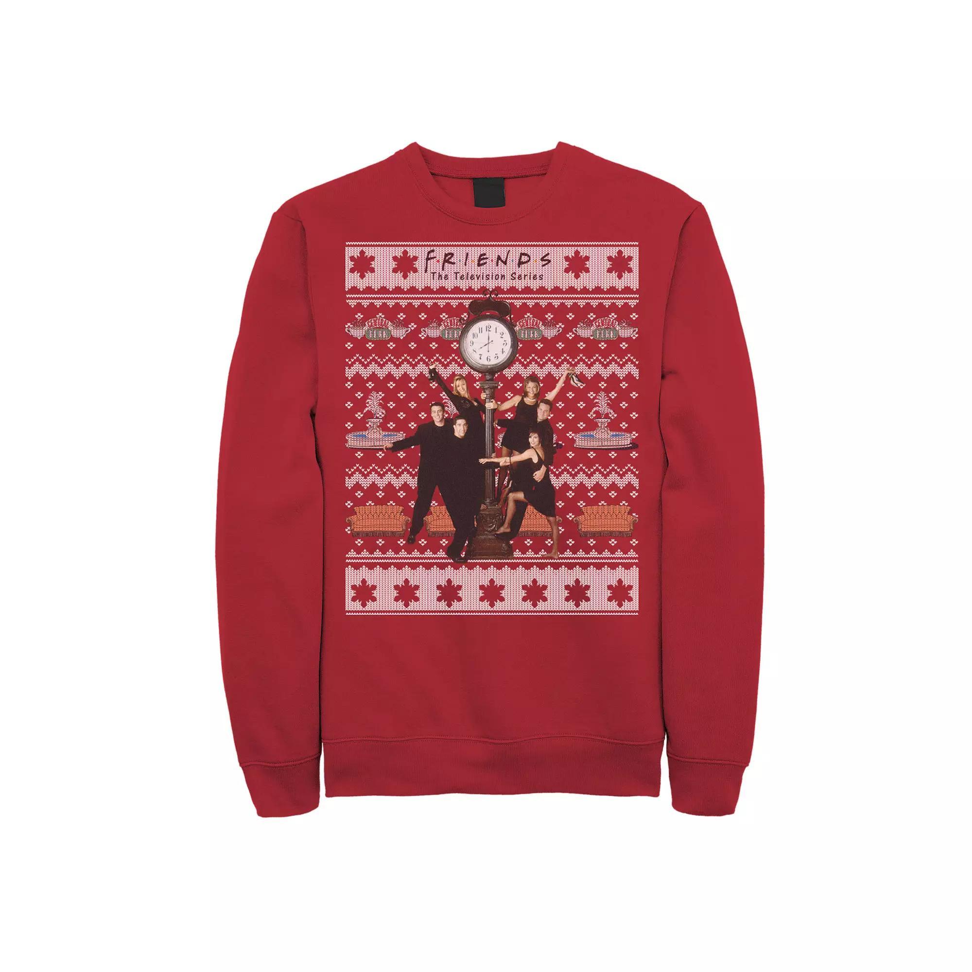 Men's Friends Around The Clock Holiday Pattern Sweatshirt,  Product Image