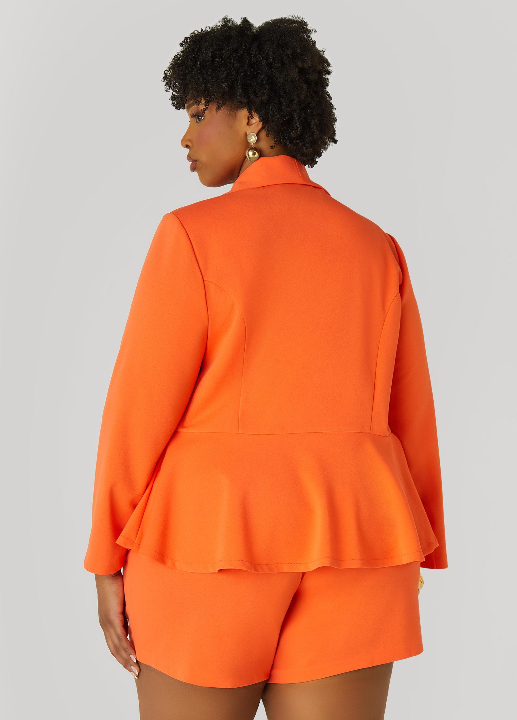 Pleated Peplum Crepe Blazer Product Image