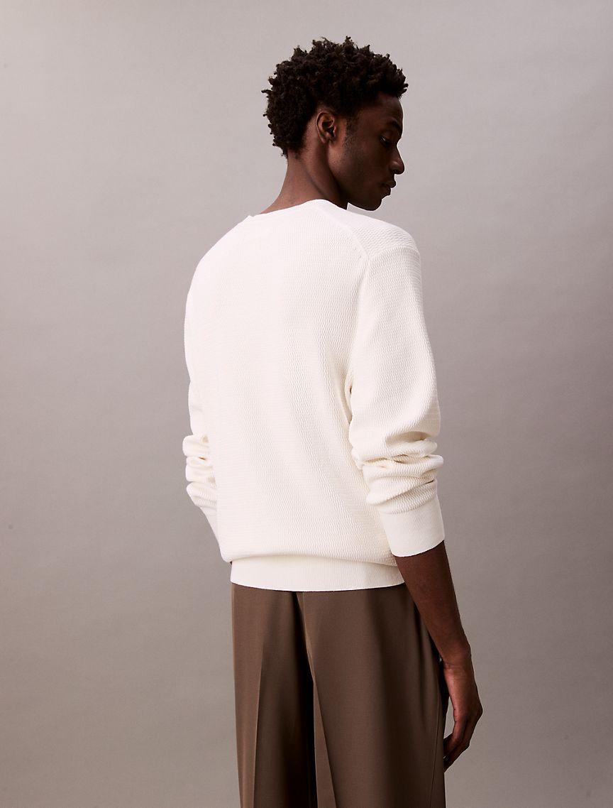 Calvin Klein Mens Textured Relaxed Sweater Product Image