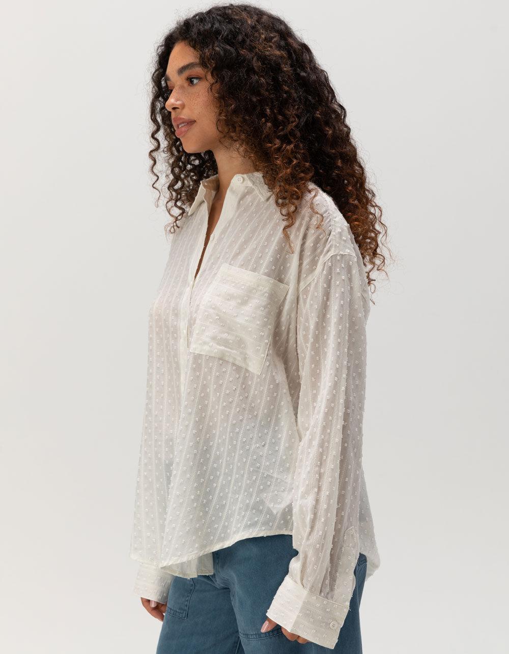 BRIXTON East Side Womens Button Up Shirt - WHITE Product Image
