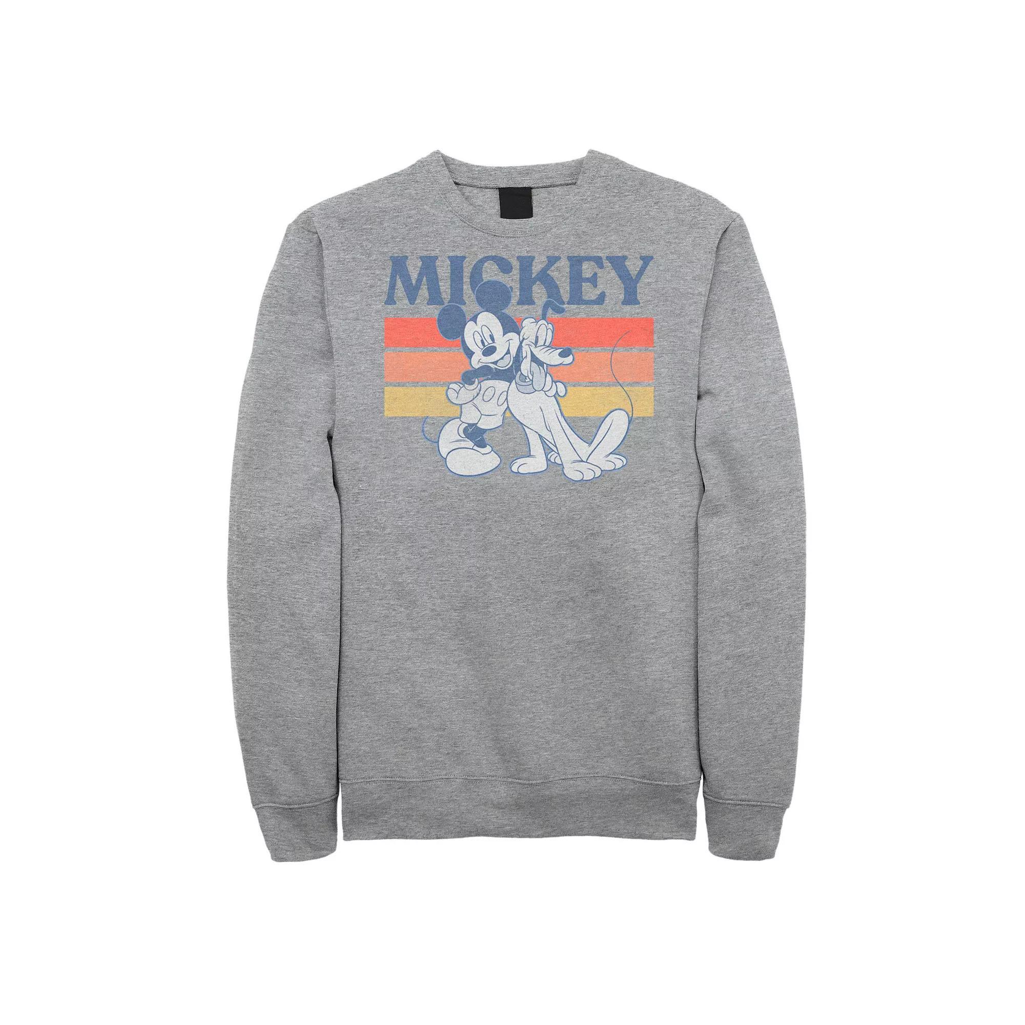 Disney's Mickey Mouse & Friends Big & Tall Mickey And Pluto Retro Line Graphic Fleece, Men's,  Product Image