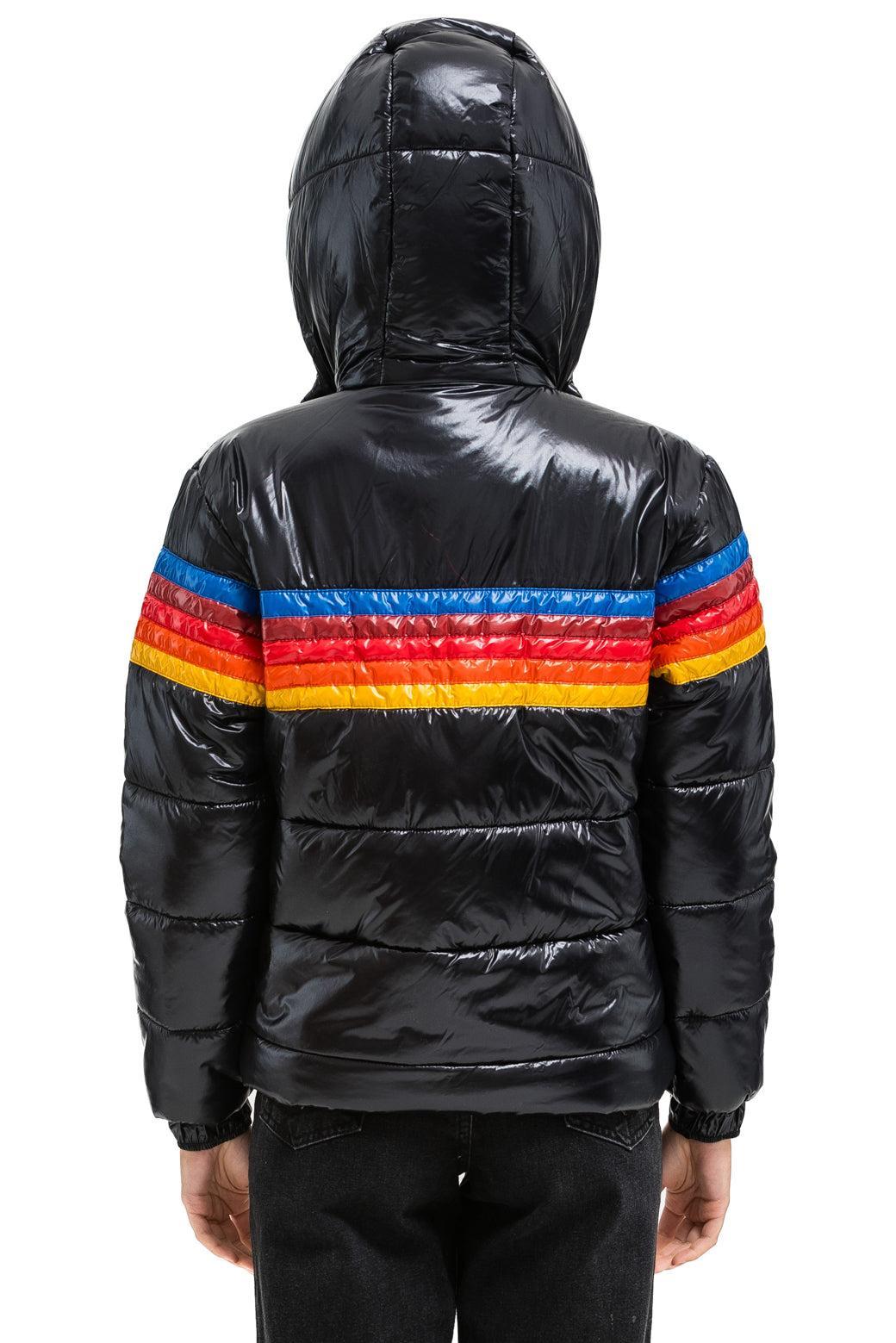 5 STRIPE LUXE TREKKER JACKET - GLOSSY BLACK Female Product Image