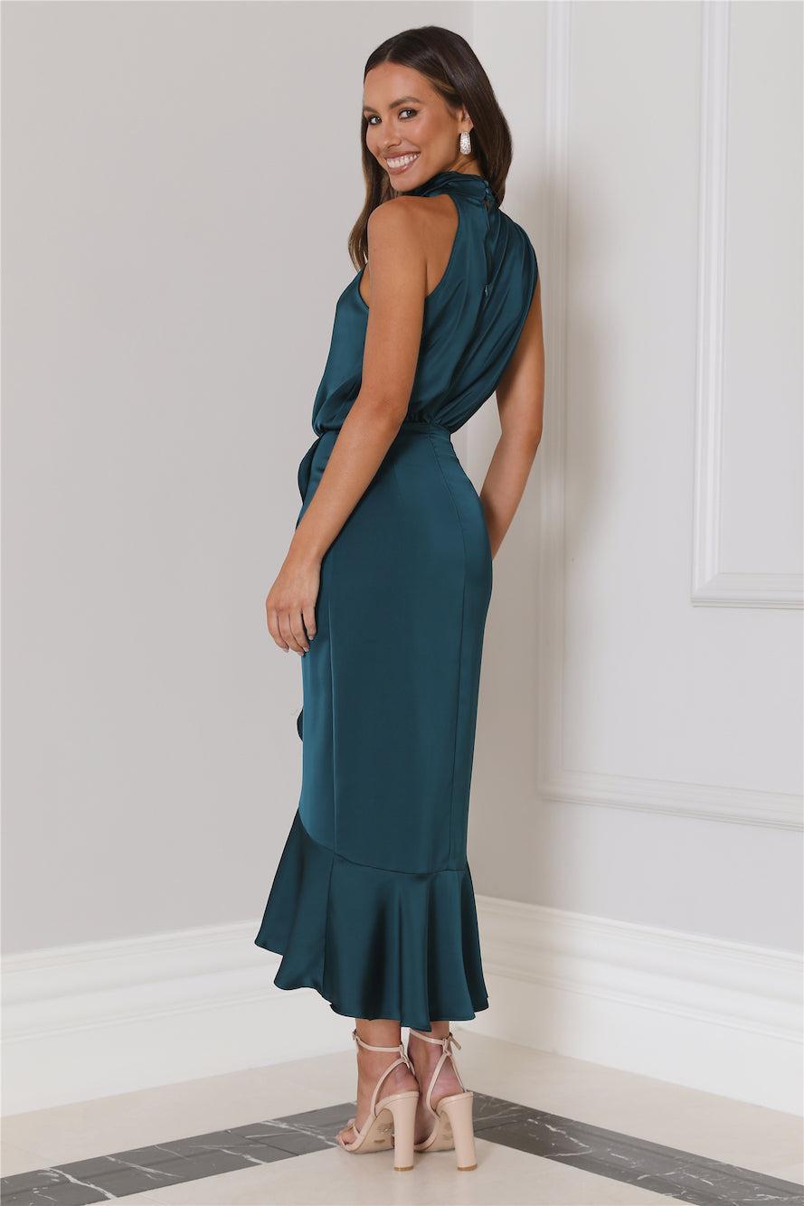 Party To Go Midi Dress Teal Product Image