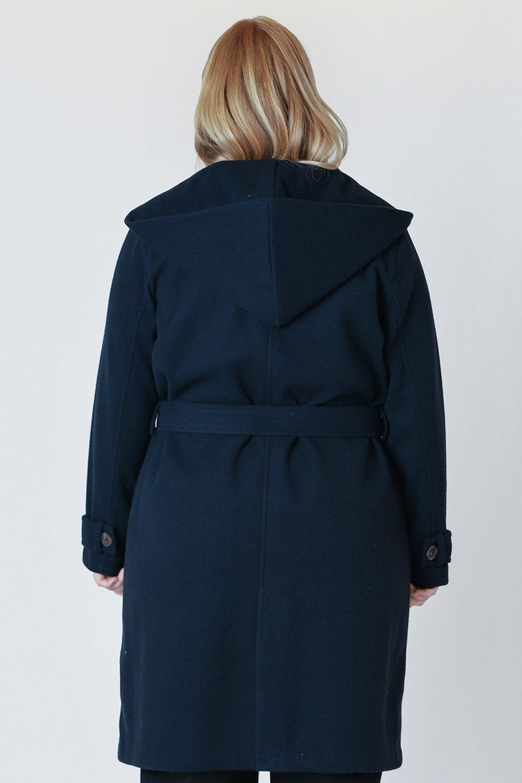 Navy Hooded Trench Product Image