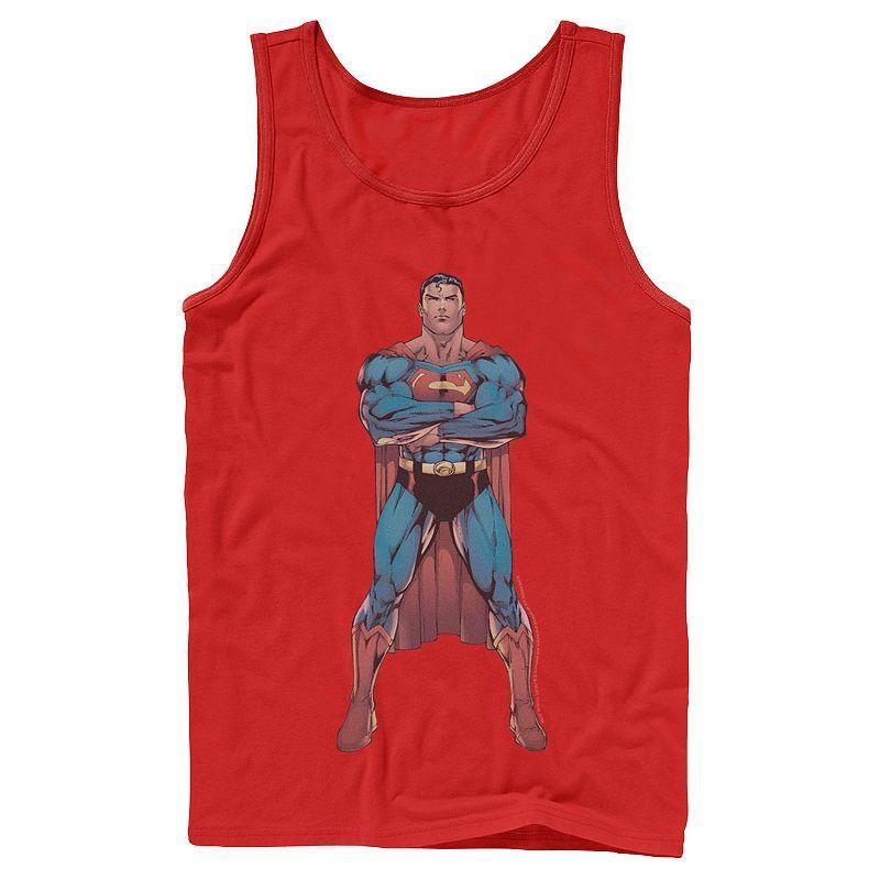 Mens DC Comics Superman Power Stance Comic Poster Tank Top Product Image