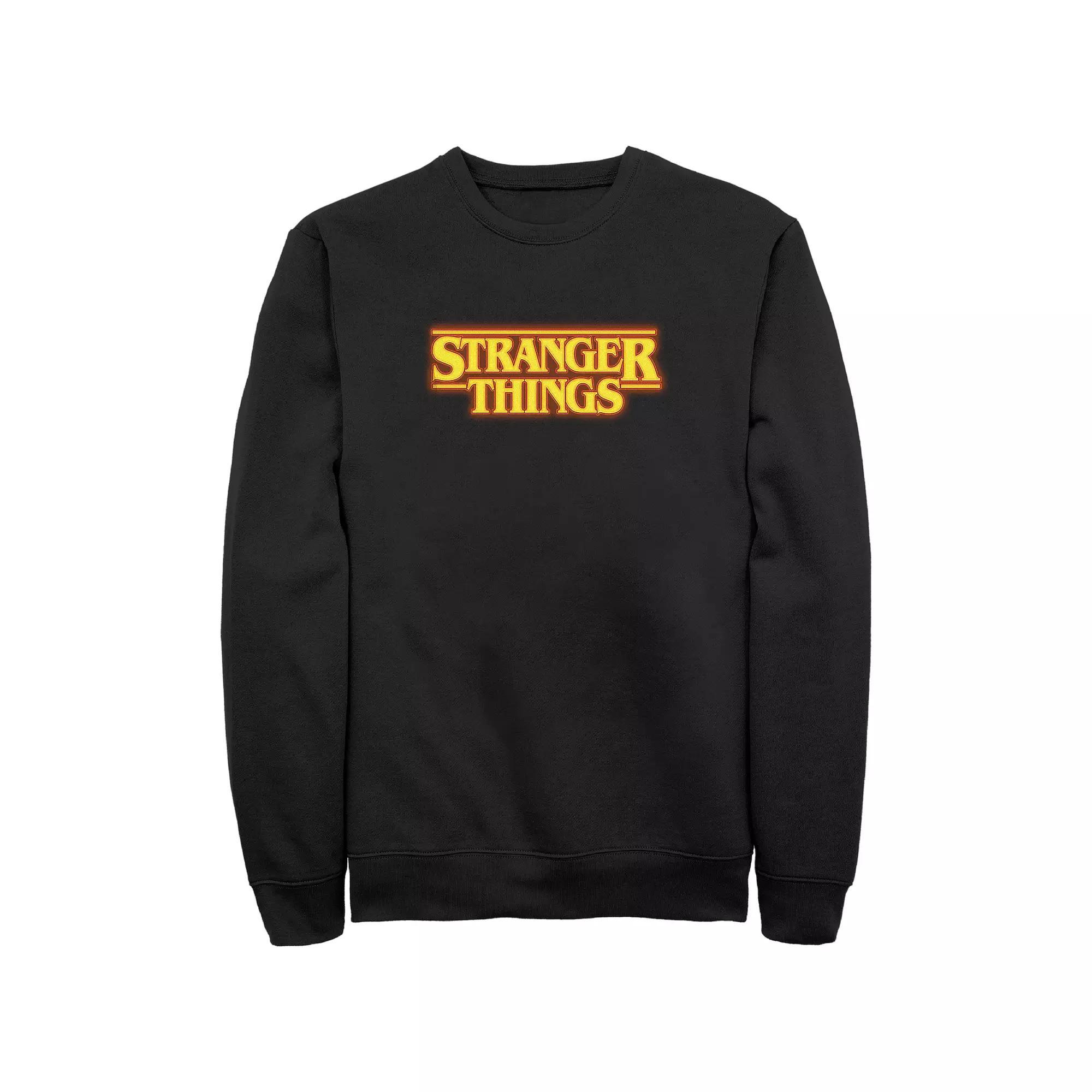 Men's Stranger Things Autumn Title Logo Graphic Fleece, Size: XL, Black Product Image