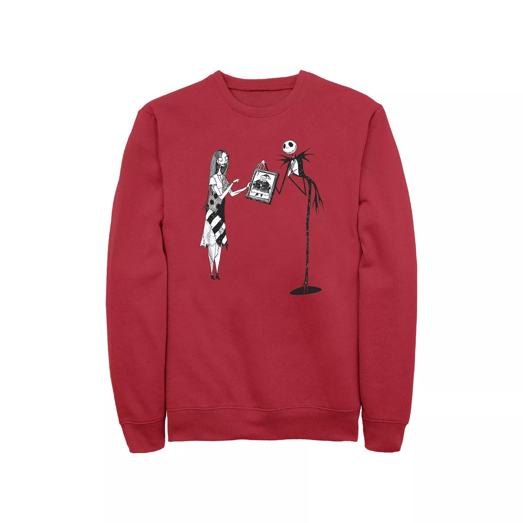 Disney's The Nightmare Before Christmas Santa Claus Portrait Men's Graphic Fleece, Size: XL, Red Product Image