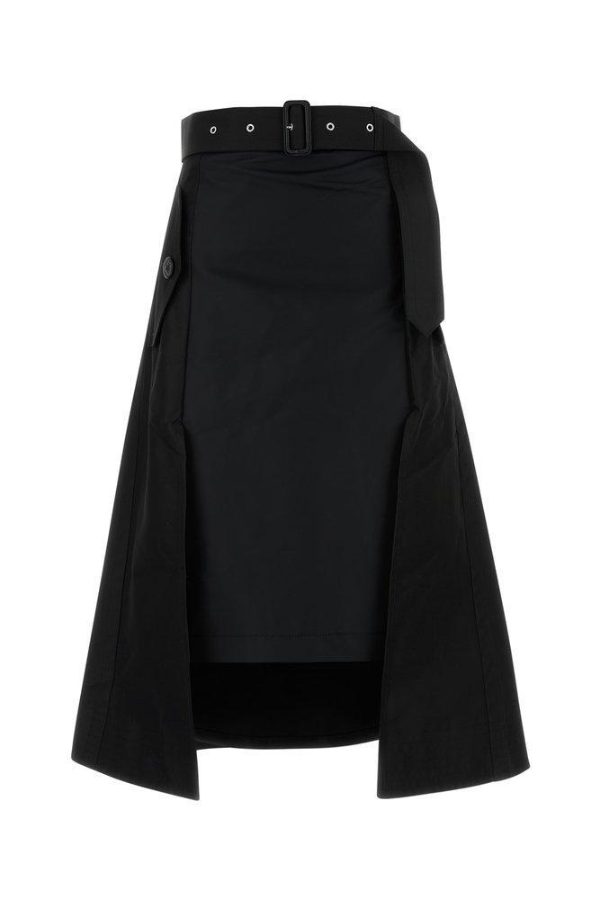 SACAI Belted Gabardine Twill Skirt In Black Product Image