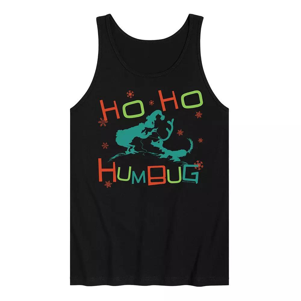 Men's Dr. Seuss The Grinch Ho Ho Humbug Graphic Tank Top, Size: Small, Black Product Image