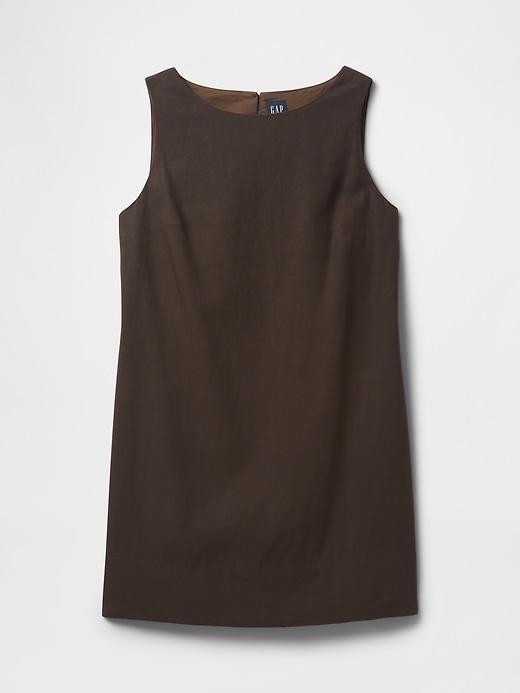 Linen-Blend Mini Shift Dress Product Image