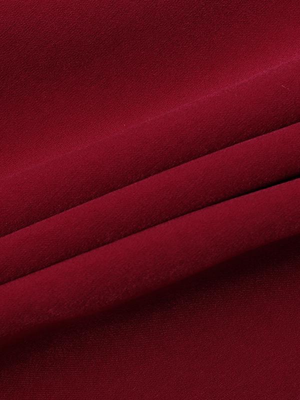 Loose Puff Sleeves Pleated Solid Color Split-Joint Stand Collar Blouses Product Image