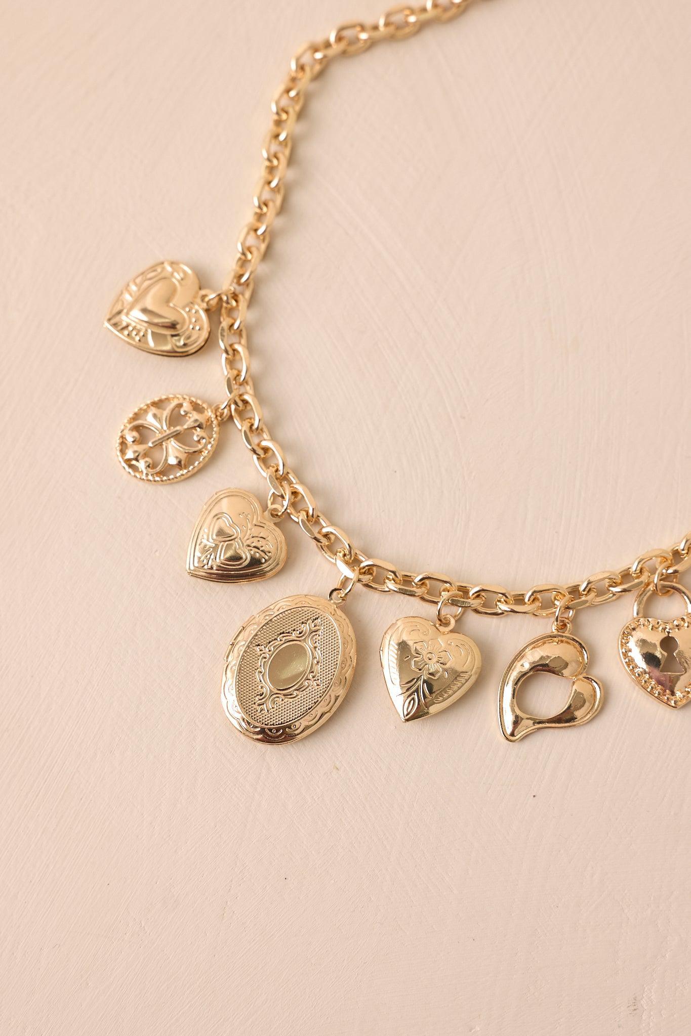 Right This Way Gold Charm Necklace Product Image