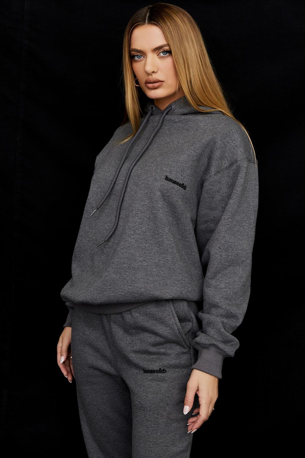 Halo Dark Grey Oversized Hoodie Product Image