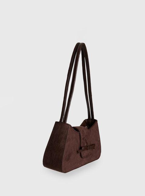 Scotlyn Shoulder Bag Faux Suede Brown Product Image