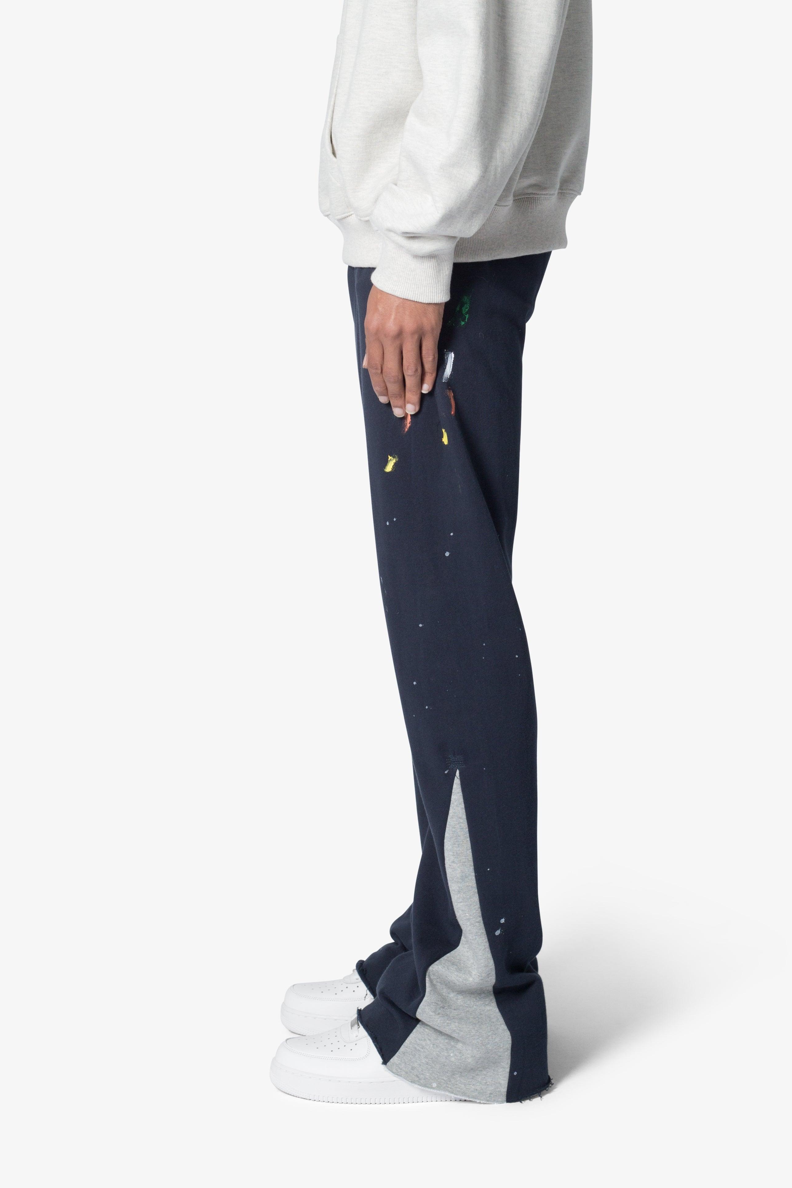 Contrast Bootcut Sweatpants - Navy Product Image