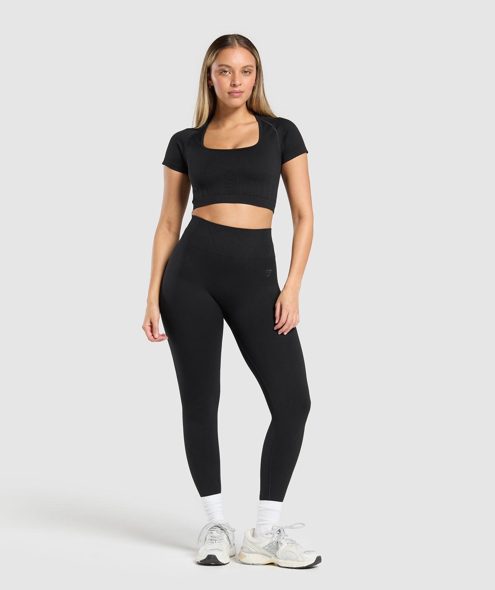 Gymshark Corset Seamless Crop Top - Black Female Product Image