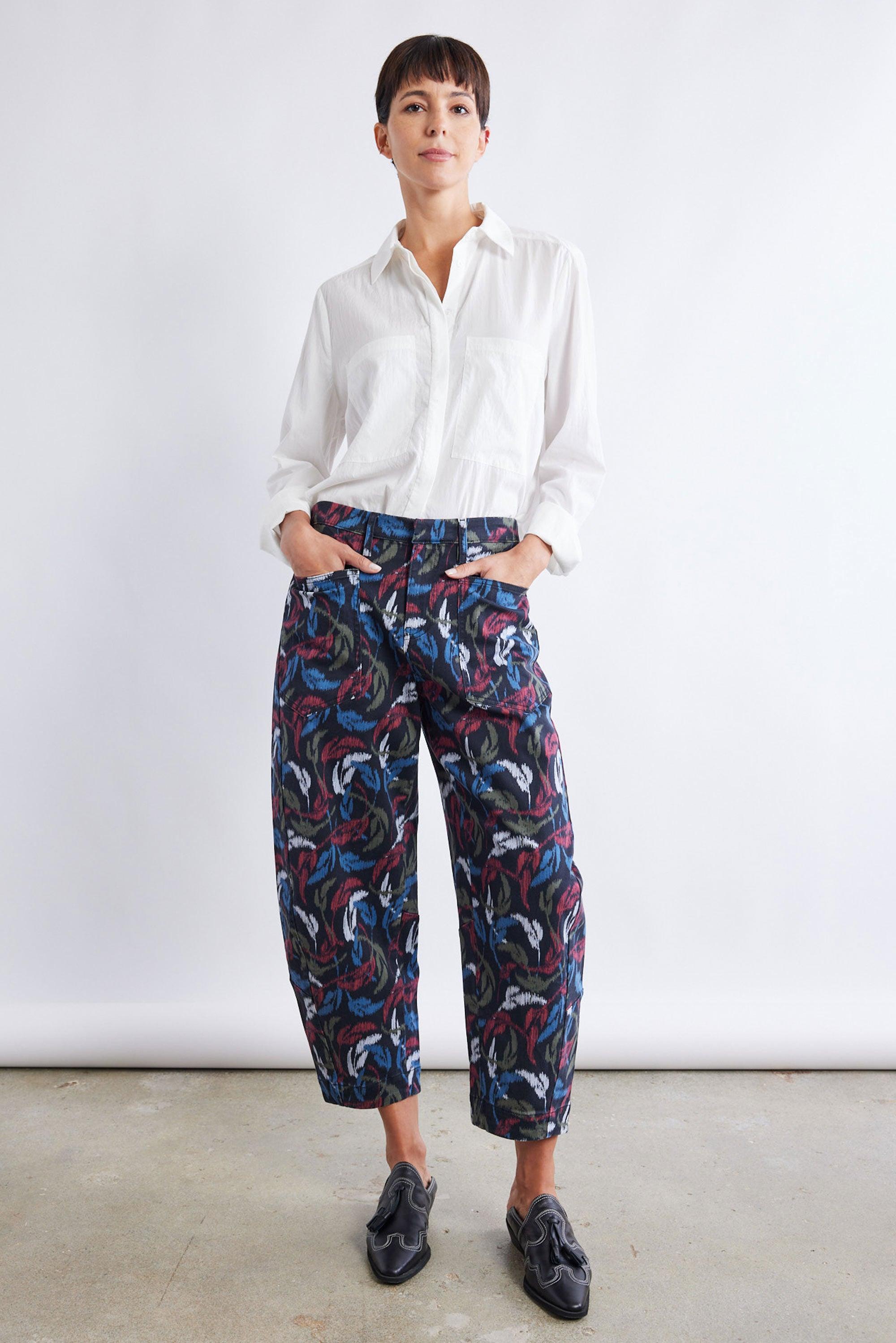 The Printed Slouchy Soft Twill Pants Product Image