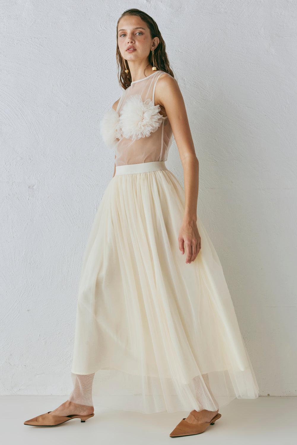 Irina Maxi Skirt Cream Product Image