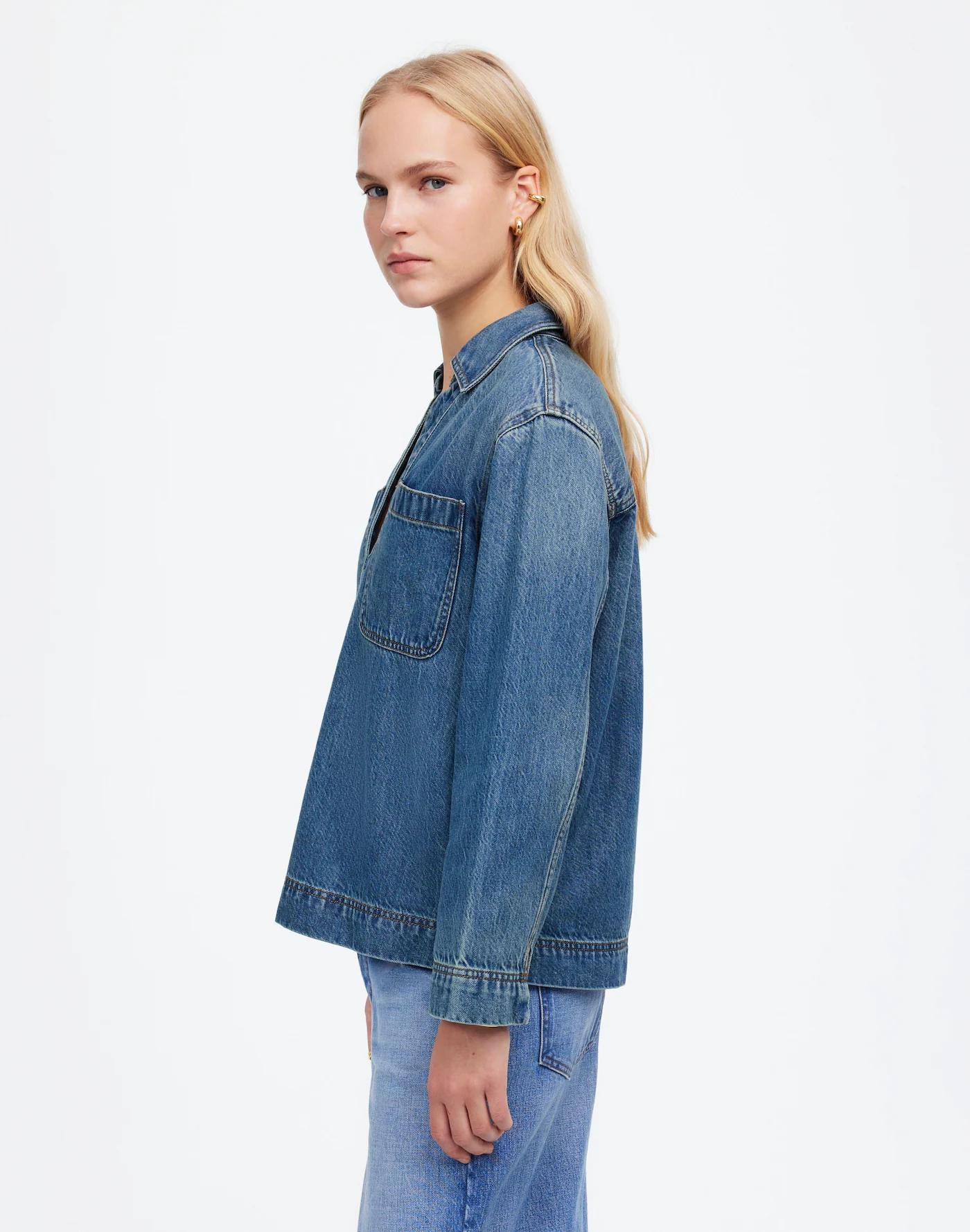 Denim Popover Tunic Shirt in Ector Wash Product Image