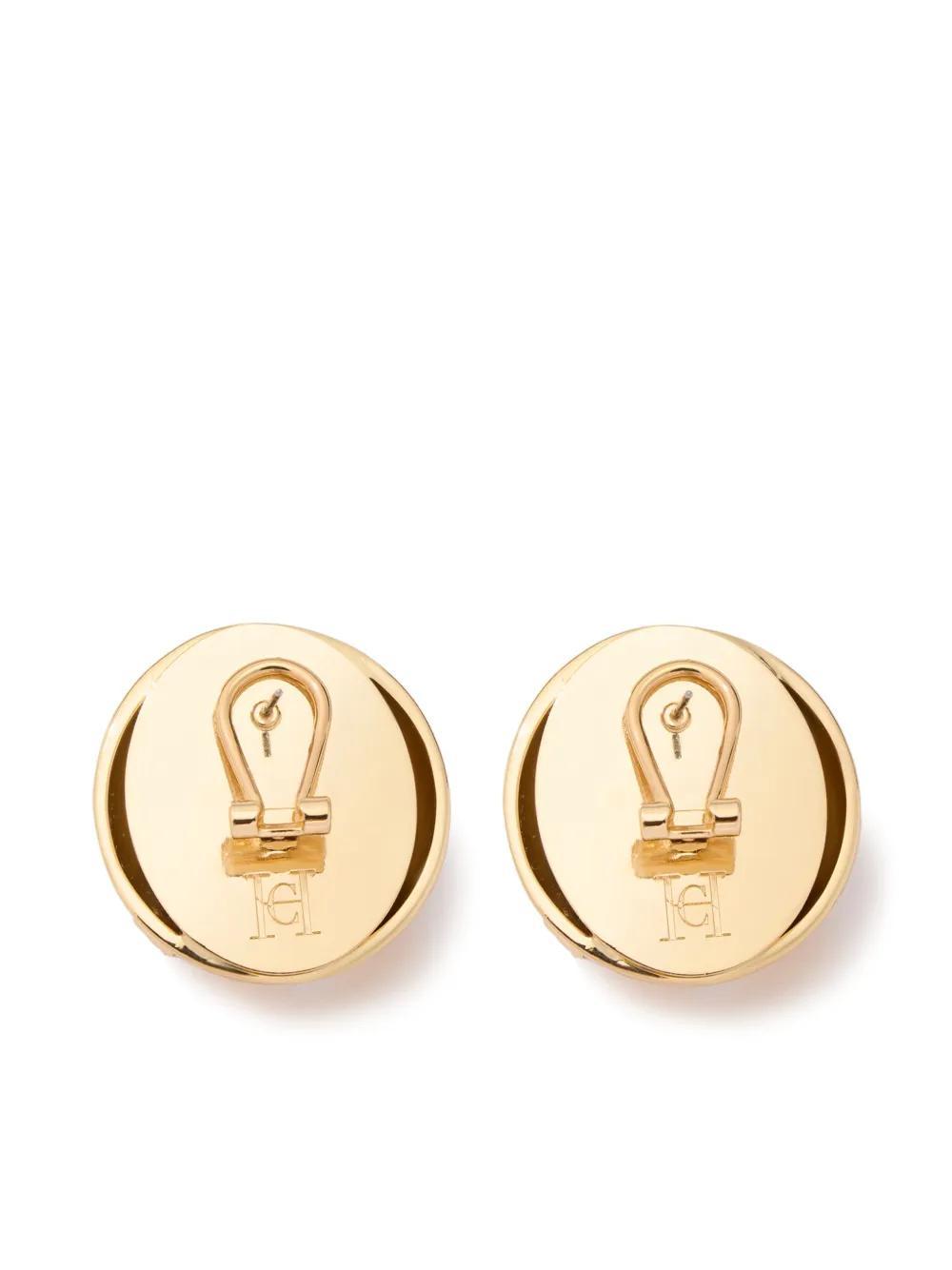 CAROLINA HERRERA Starbust Dome Earrings In Gold Product Image