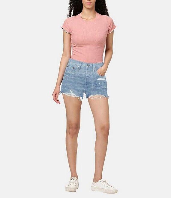 Levi's® 501® Original High-Rise Destructed Denim Shorts Product Image