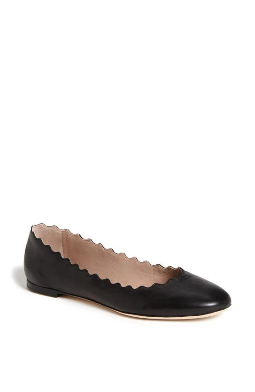 Lauren Scalloped Leather Ballet Flats Product Image