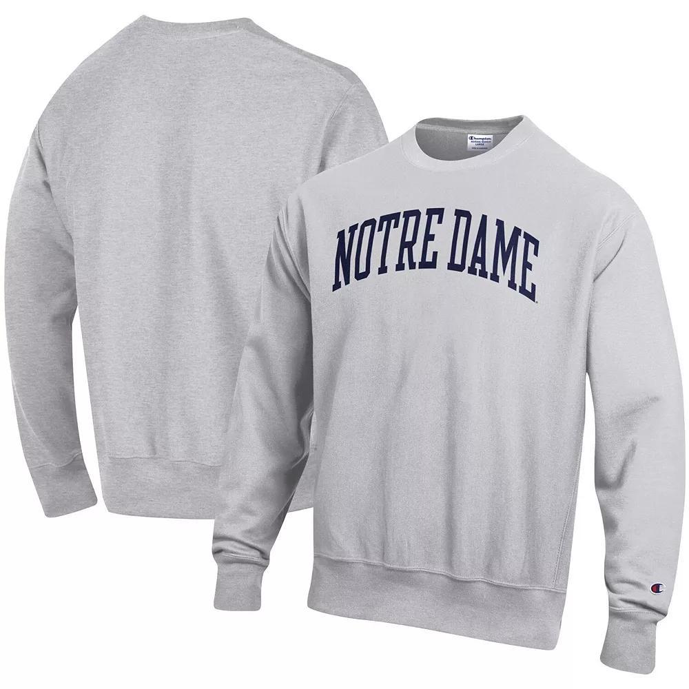 Men's Champion Heathered Gray Notre Dame Fighting Irish Arch Reverse Weave Pullover Sweatshirt,  Product Image