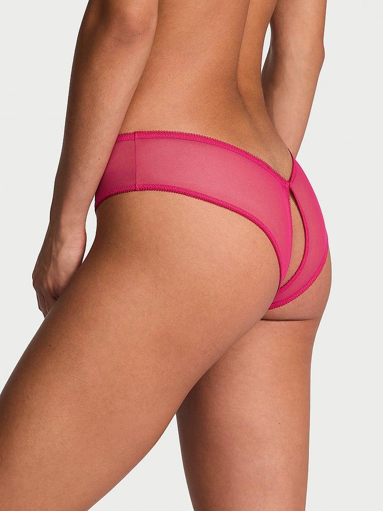 Mesh High-Leg Crotchless Cheeky Panty Product Image