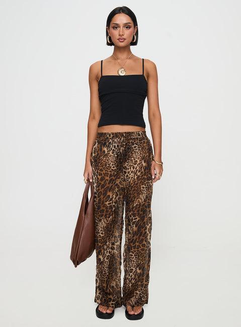 Fyre Wide Leg Pant Leopard Product Image