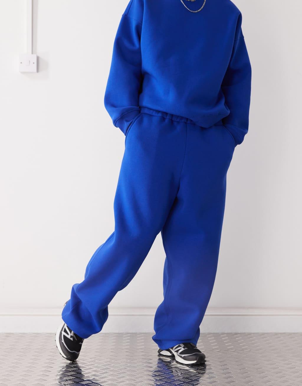 COLLUSION wide leg sweatpants in blue Product Image