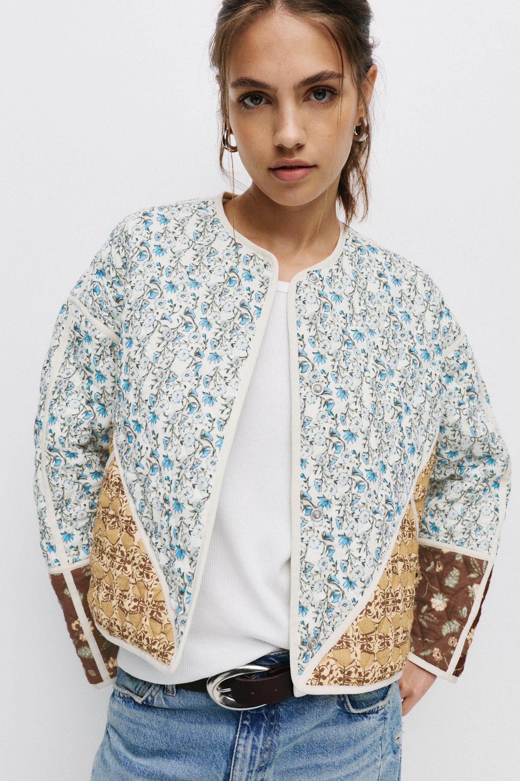 Patchwork puffer jacket Product Image