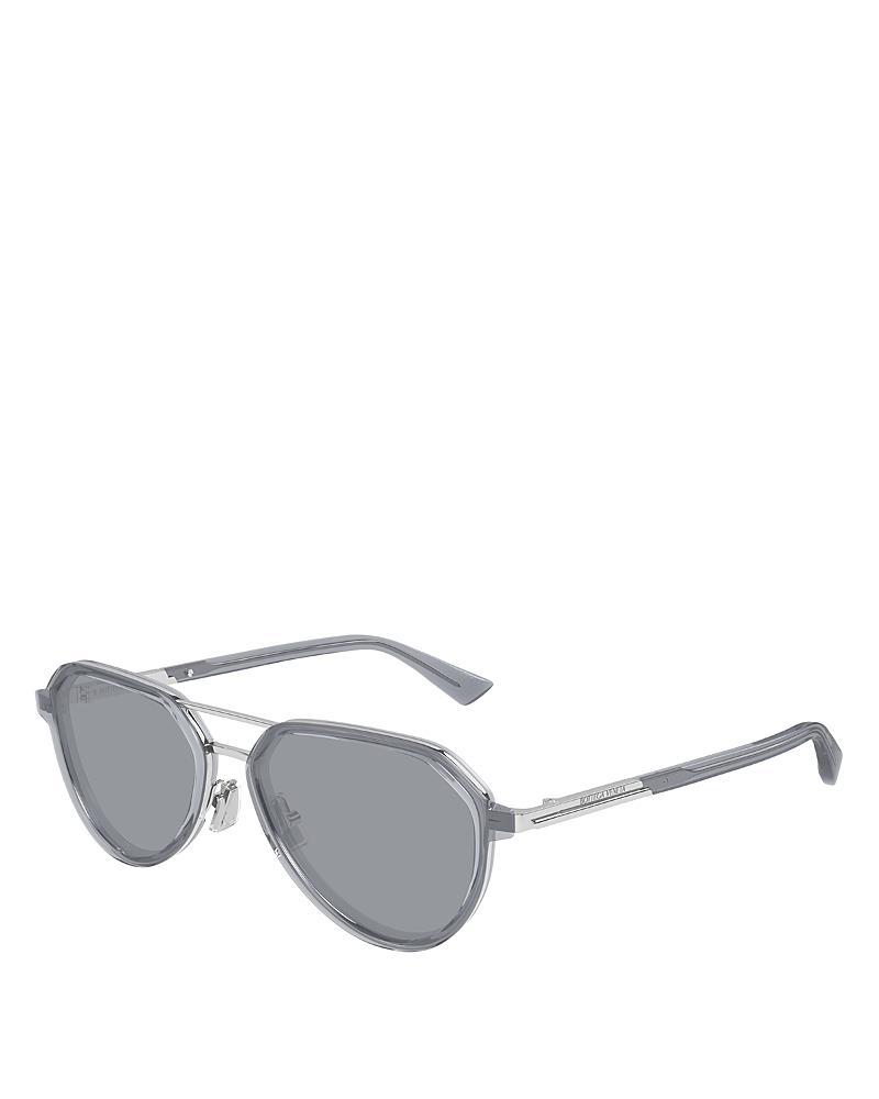 BOTTEGA VENETA Pilot Sunglasses, 55mm In Gray Product Image