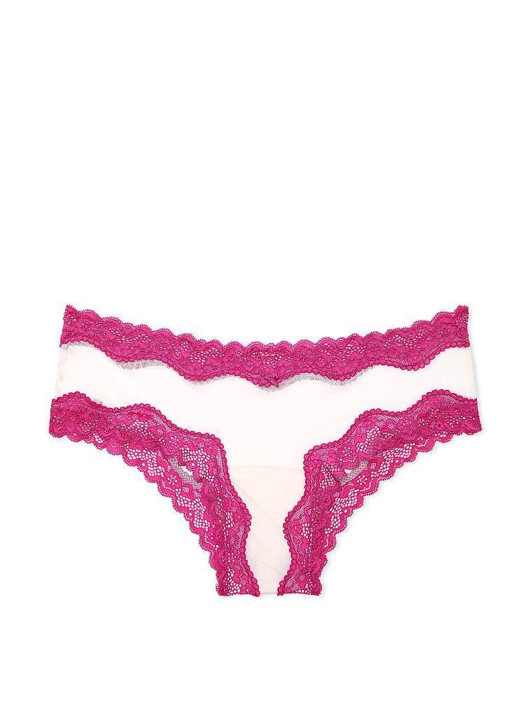 Tease Mesh Lace-Trim Cheeky Panty Product Image