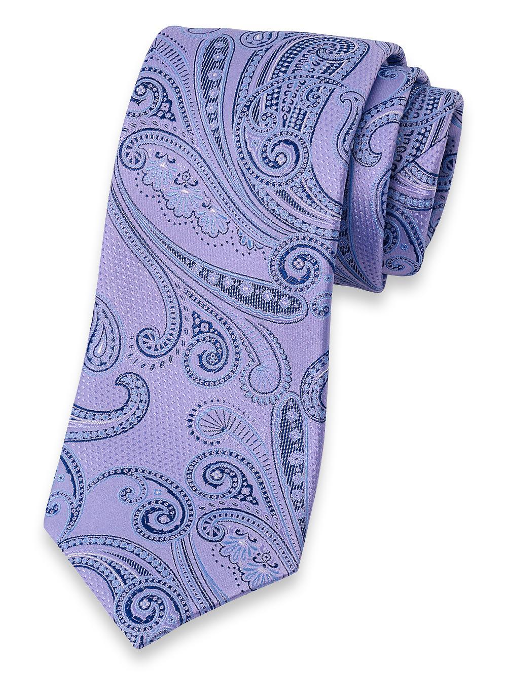 Paisley Woven Silk Tie - Lavender/blue Product Image