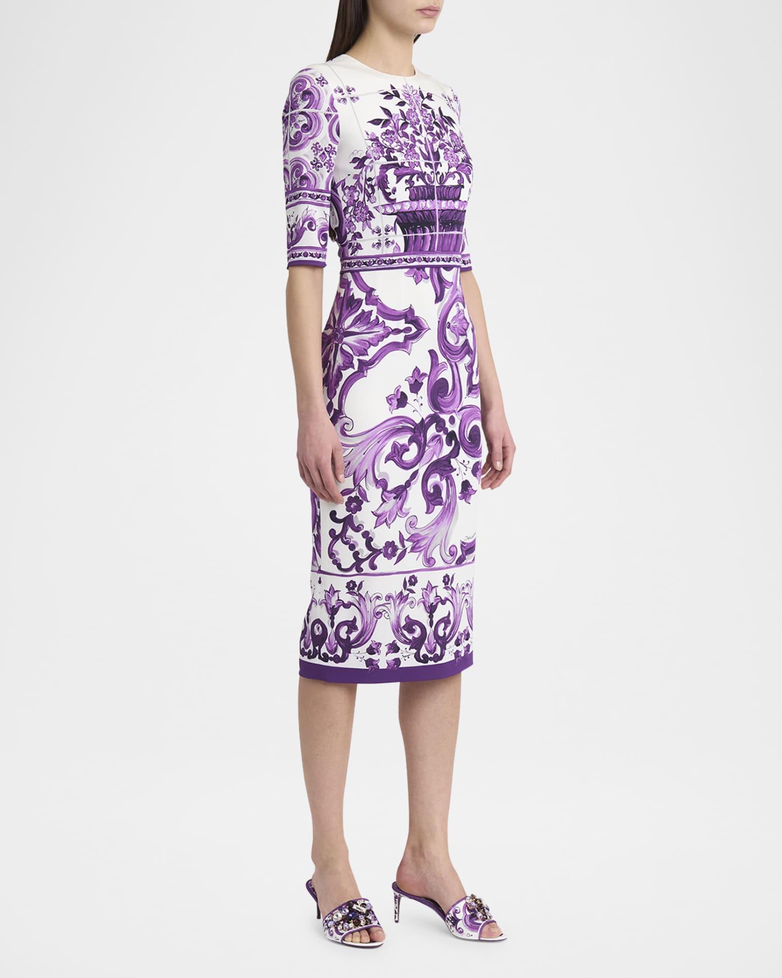 Maiolica Jeweled Printed Slide Sandals Product Image