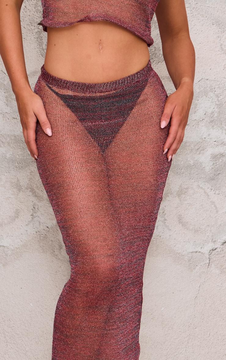 Multi Elora Metallic Knit Maxi Skirt Product Image