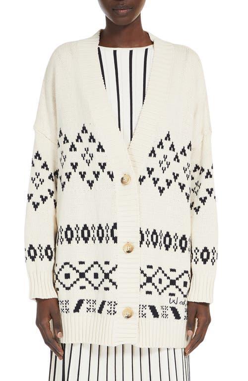 Acacia Fair Isle Longline Cardigan In Black/ivory Product Image