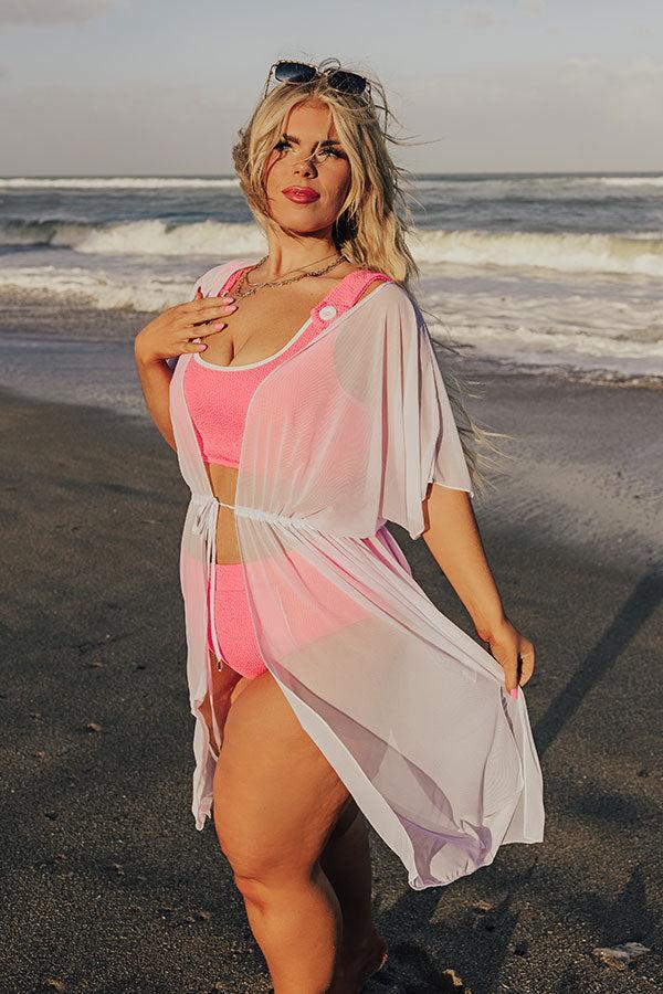 See You Poolside Mesh Cover Up in White Curves Product Image